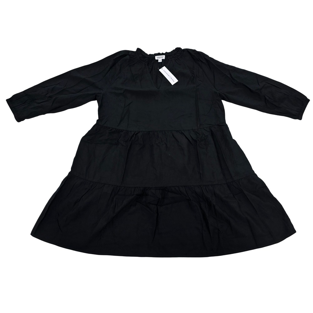 Caralynn Mirand The Drop Black Tiered Babydoll Dress Womens L‎ NWT
